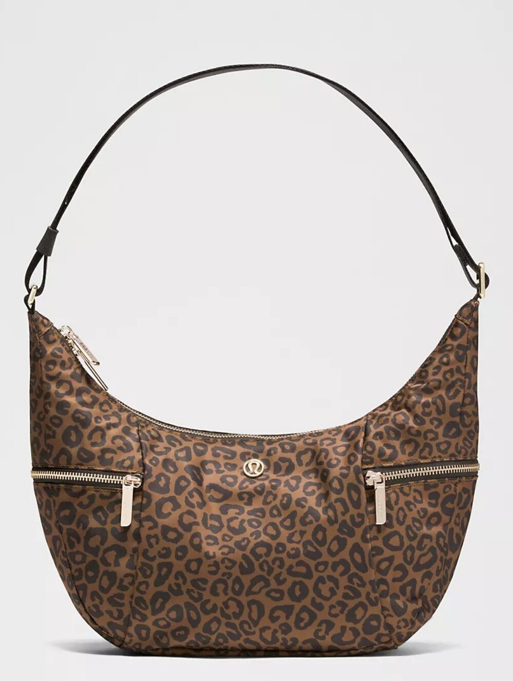 Lululemon Leopard Shift & Desert Khaki Multi Print Slouchy Sling Bag 6L Metal
